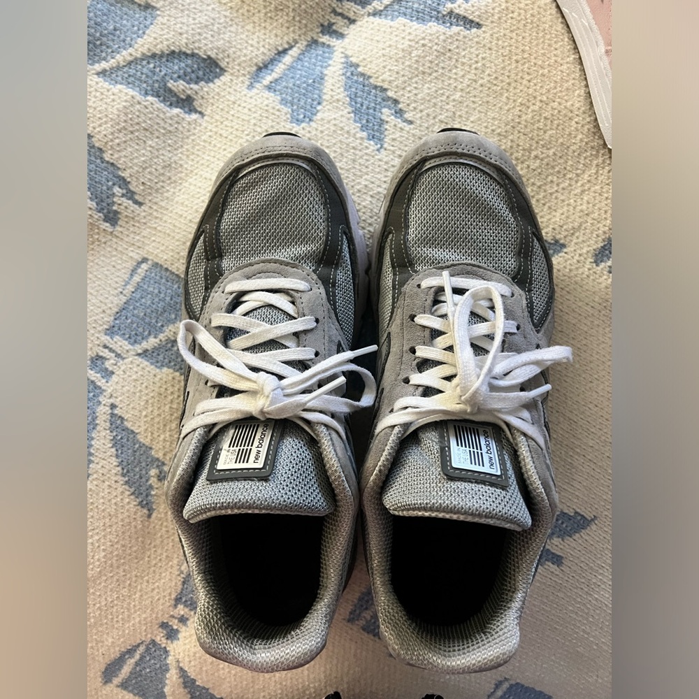 Gray and White Athletic Sneakers